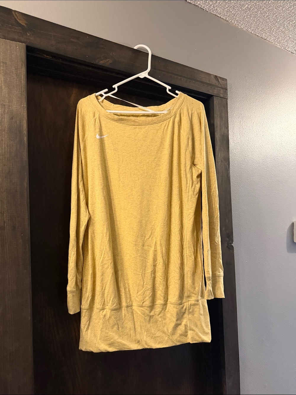 Nike Long Sleeve Tunic Top in Mustard